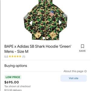 Bape x Adidas exclusive collab hoodie